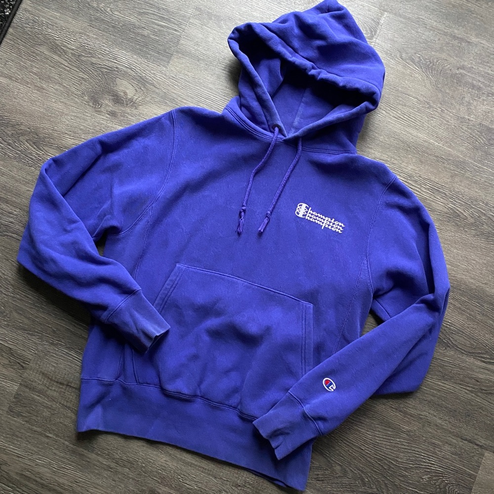 Vintage Rare Champion reverse weave pullover hoodie sweatshirt spell out y2k - Picture 2 of 7